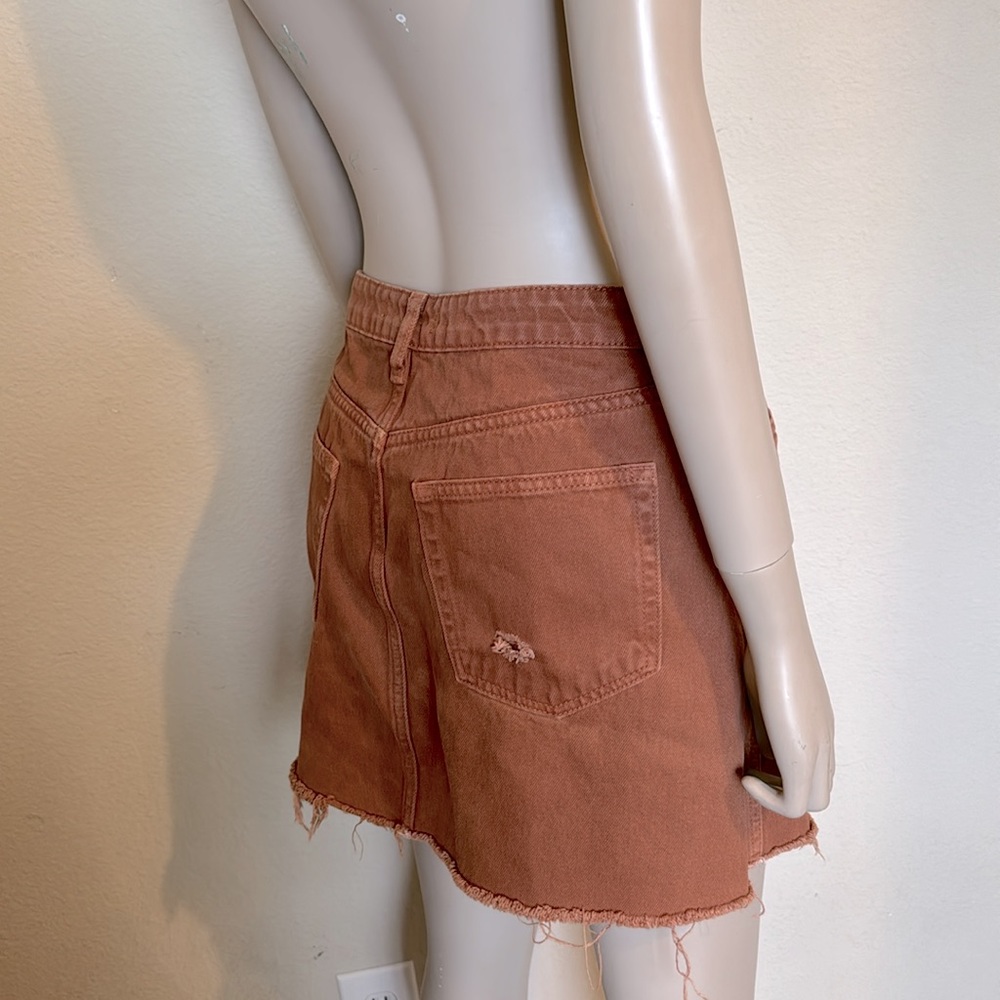We the Free, Free People Distressed Boho Mini Skirt, size 28, rust brown - Picture 7 of 11